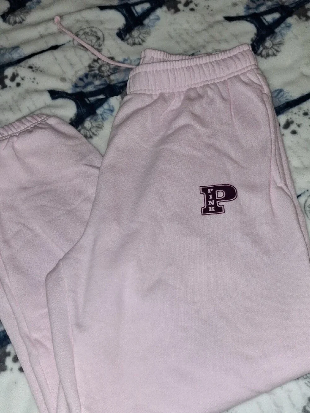 PINK Victoria's Secret Light Pink Hoodie & Jogger Pajama Set